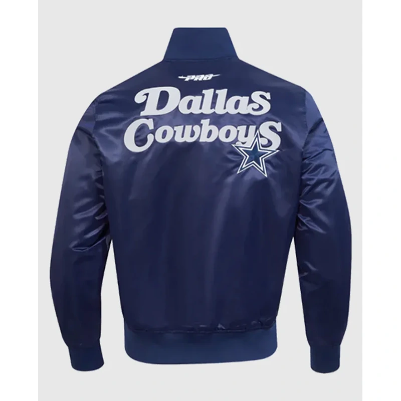 Dallas Cowboys Souvenir Satin Navy Jacket - Image 3