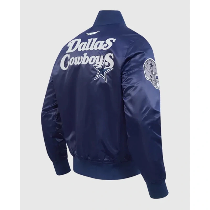 Dallas Cowboys Souvenir Satin Navy Jacket - Image 2
