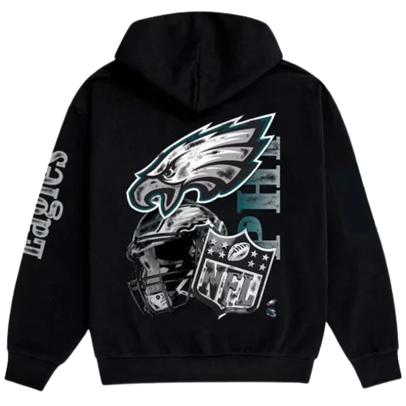 Eagles Aleali May x No Caller ID Black Stacked Hoodie - Image 2