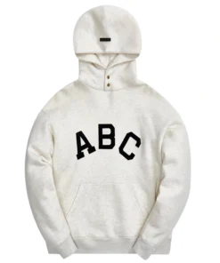 Essentials ABC Print Hooded White Sweatshirt