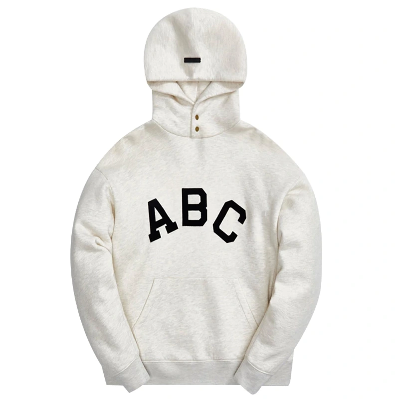 Essentials ABC Print Hooded White Sweatshirt