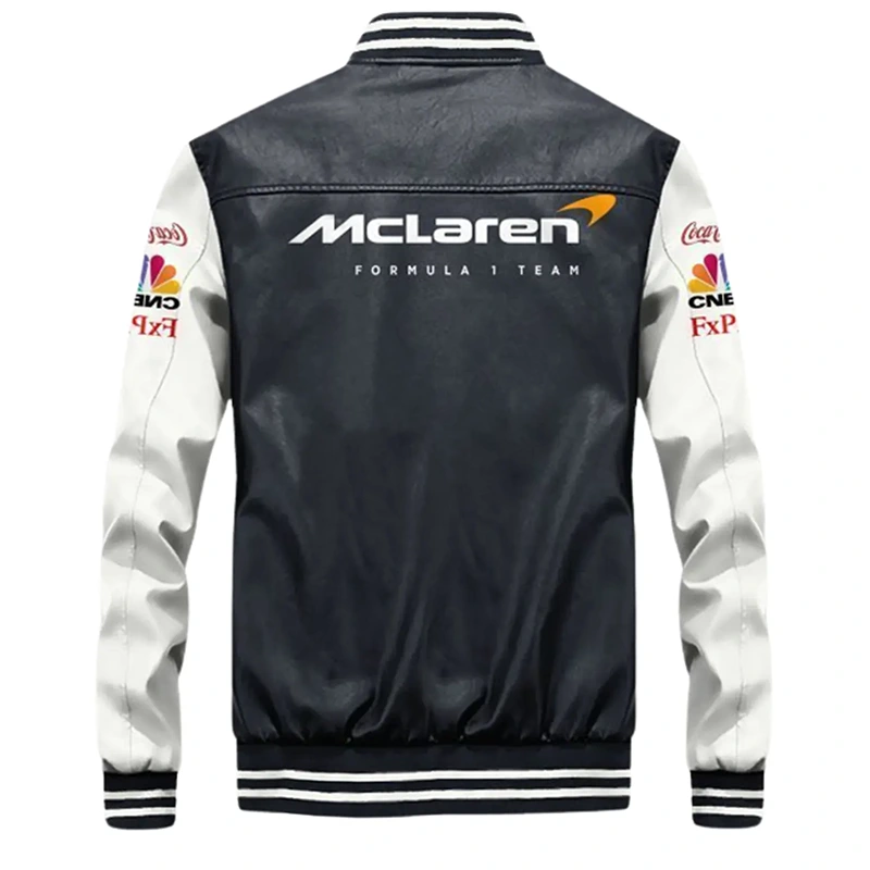 F1 Mclaren Formula Black Leather Jacket - Image 2