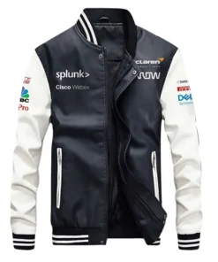 F1 Mclaren Formula Black Leather Jacket