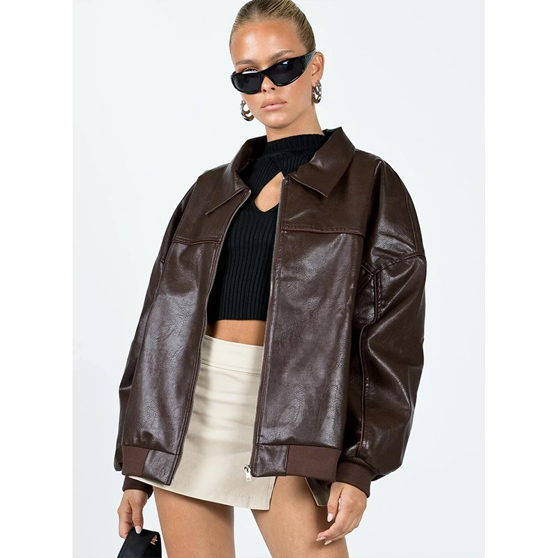 Goldsmith Faux Leather Bomber Jacket