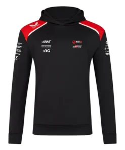 Haas 2026 Team Overhead Black Hoodie