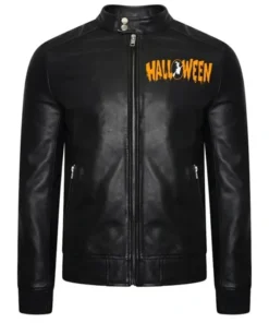 Halloween Black Leather Motorcycle Jacket