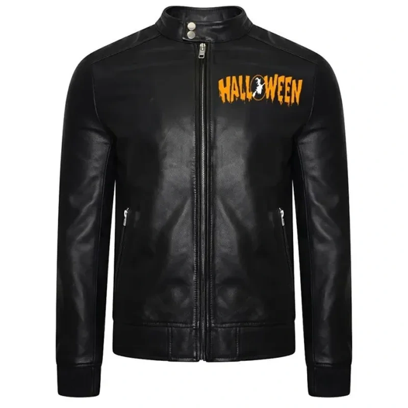 Halloween Black Leather Motorcycle Jacket