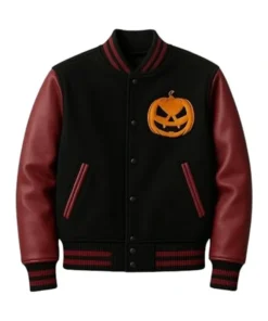 Halloween Fiery Pumpkin Varsity Jacket
