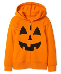 Halloween Pumpkin Orange Bomber Hooded Jacket