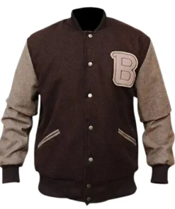 Handmade Hotline Miami Brown Varsity Jacket