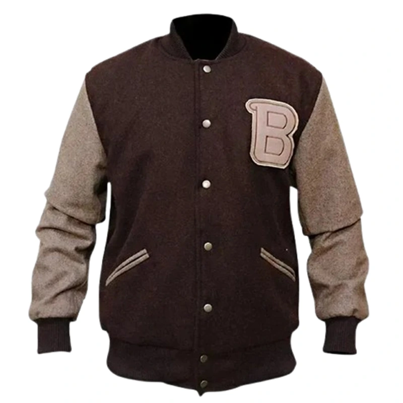 Handmade Hotline Miami Brown Varsity Jacket
