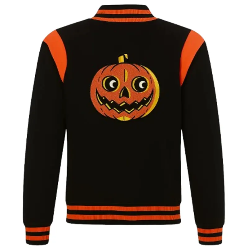 Happy Halloween Black Varsity Jacket - Image 2