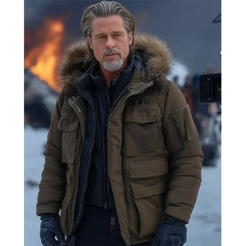 Heart of the Beast Brad Pitt Arctic Shearling Expedition Jacket - Image 3
