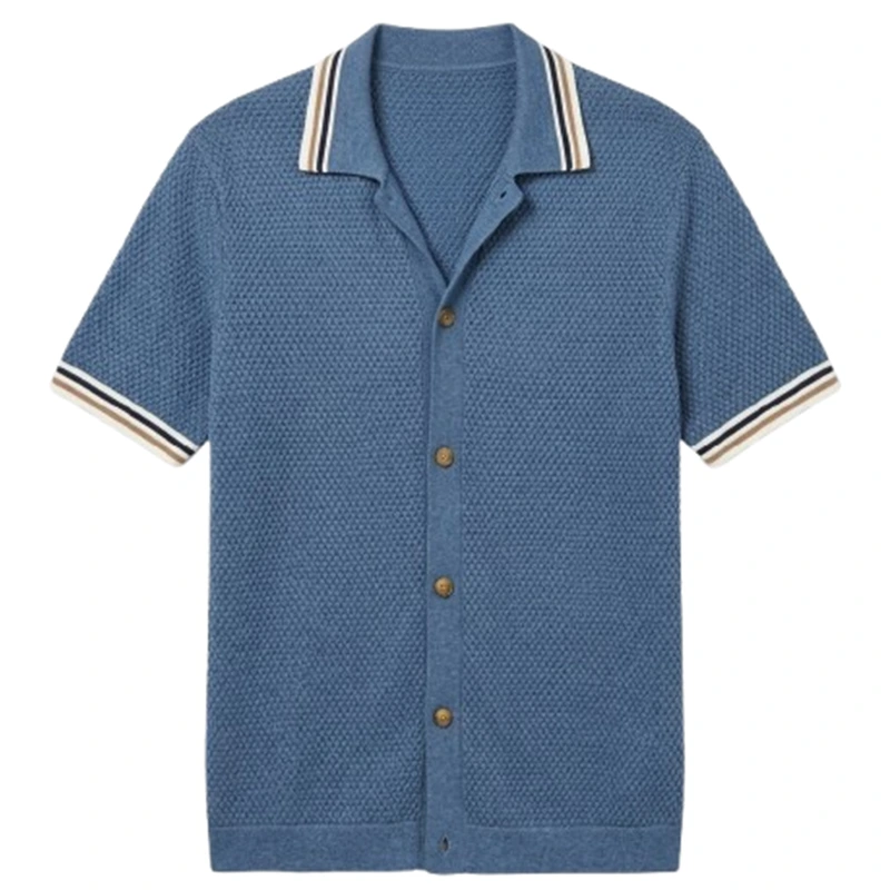 Home and Away 2026 Ryan Brown Blue Knitted Shirt