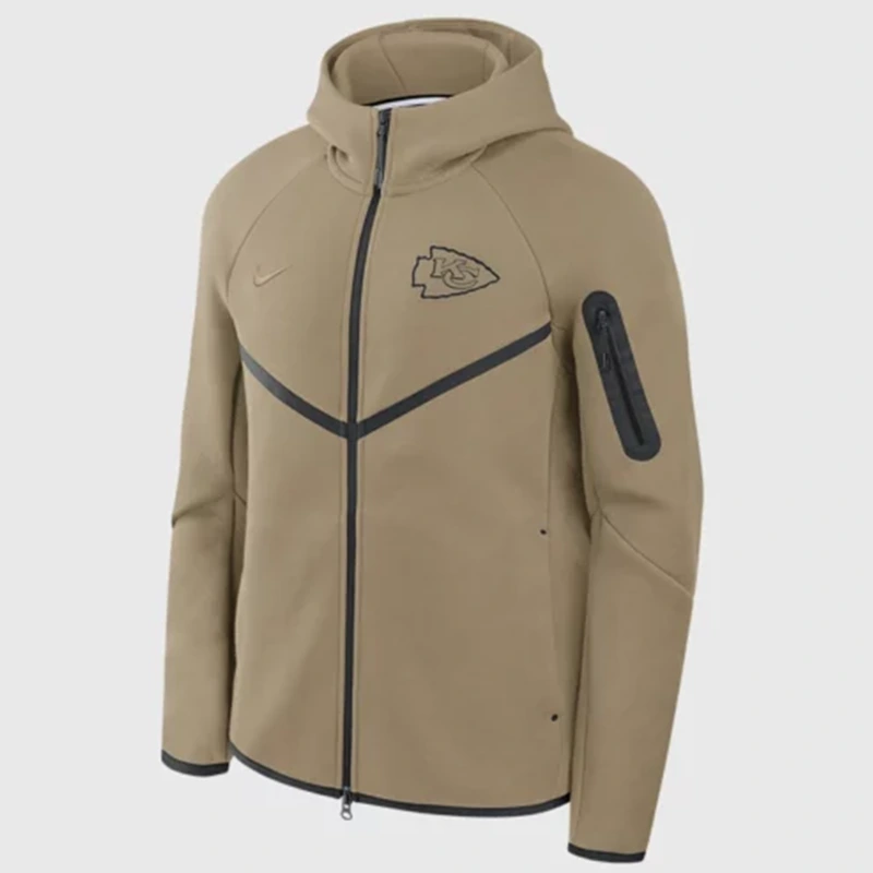 Kansas City Chiefs Brown Nike Tech Fleece Windrunner Hoodie - Image 2