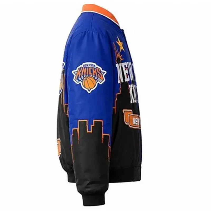 Karl-Anthony Towns NY Knicks Leather Bomber Jacket - Image 3