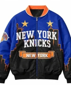 Karl-Anthony Towns NY Knicks Leather Bomber Jacket