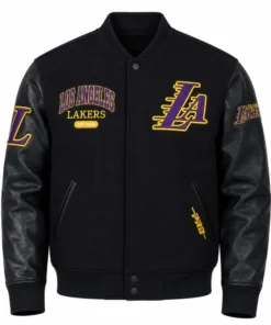 LA Lakers City Arch Black Varsity Jacket
