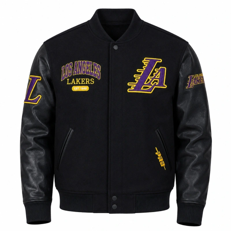 LA Lakers City Arch Black Varsity Jacket
