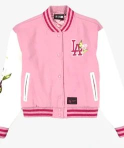 Los Angeles Dodgers Cosmetic Pink Floral Varsity Jacket
