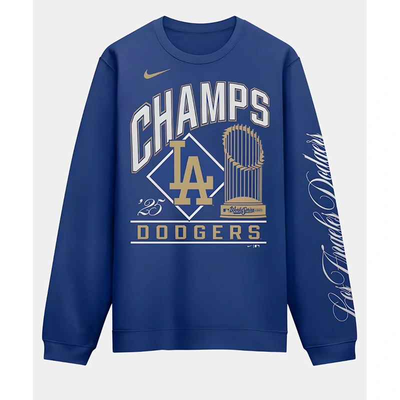 Los Angeles Dodgers Nike 2026 Blue Gold Collection Sweatshirt - Image 2