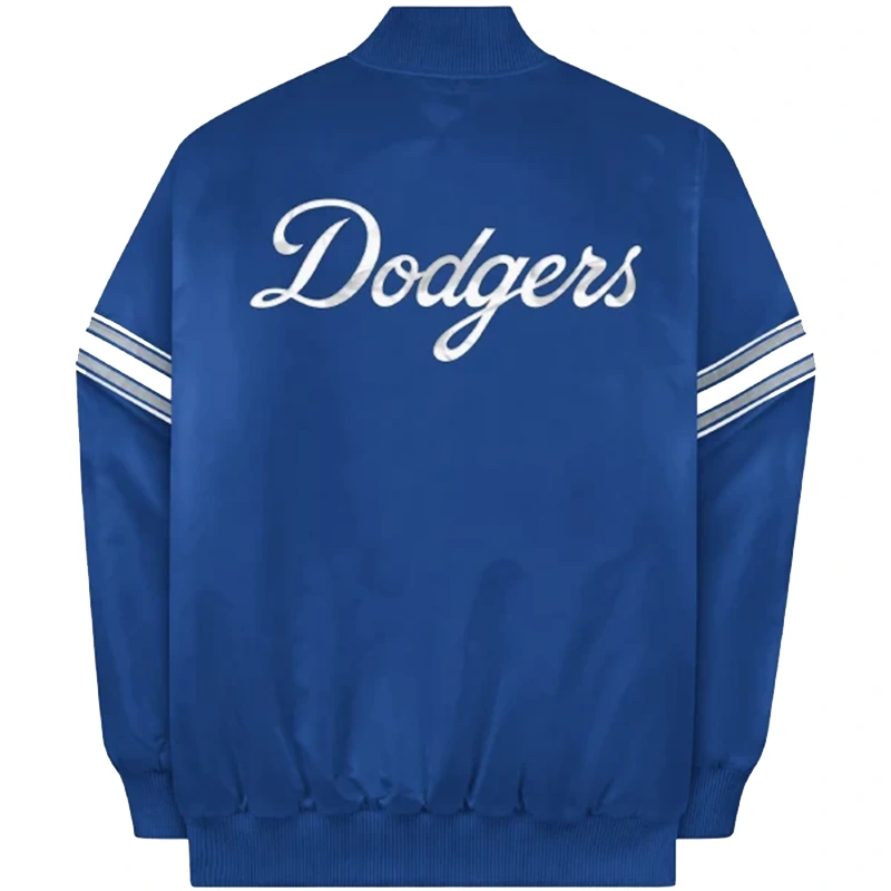 Los Angeles Dodgers Satin Blue Varsity Jacket - Image 2
