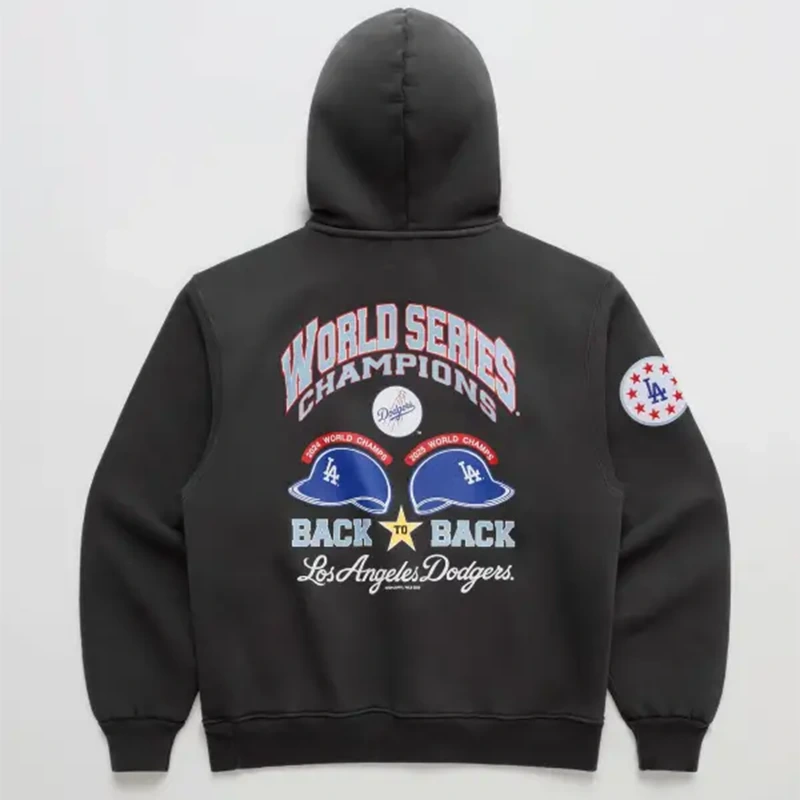 Madhappy Dodgers Back To Back World Series Black Hoodie - Image 2