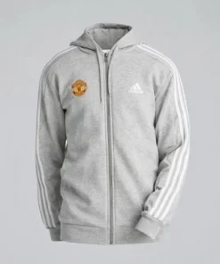 Manchester United x Adidas Essentials Grey Hoodie