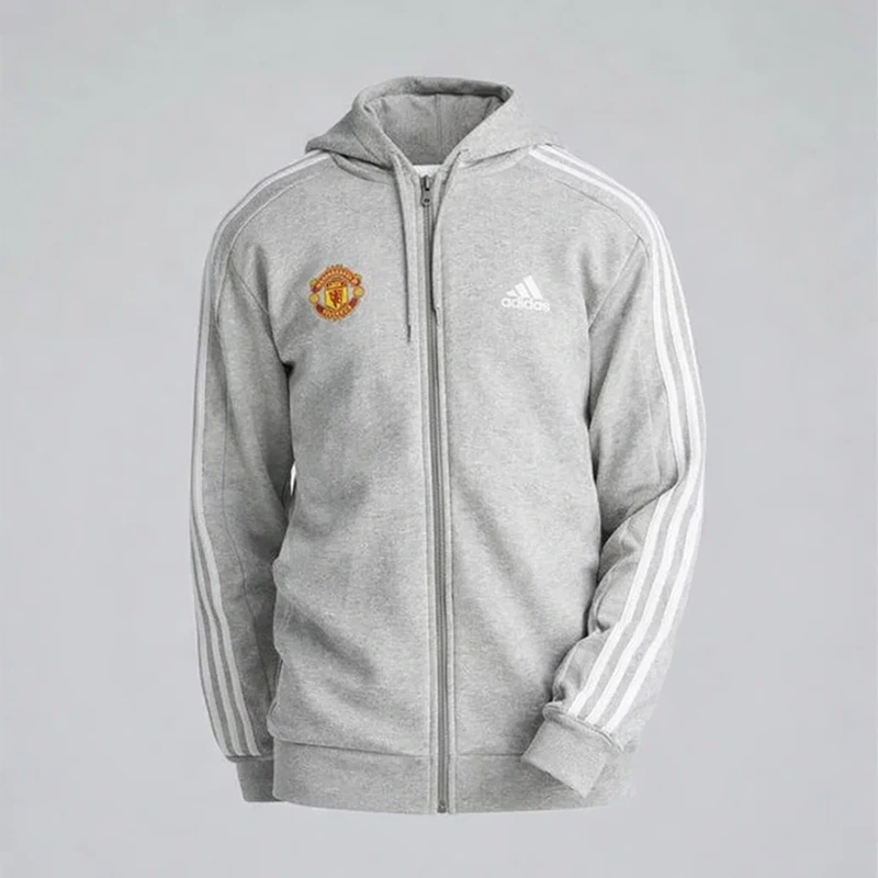 Manchester United x Adidas Essentials Grey Hoodie