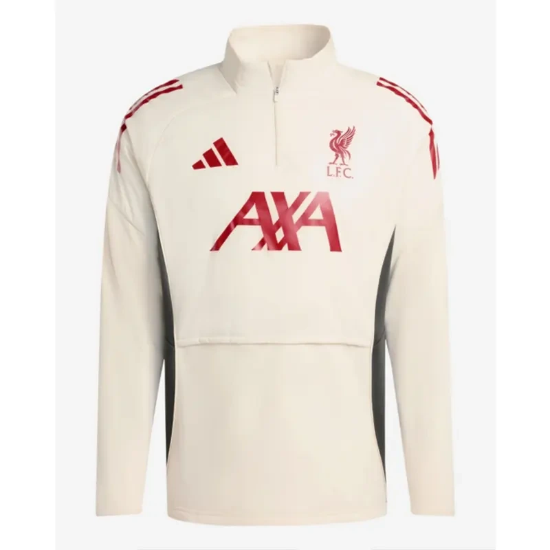 Mens Adidas LFC 25/26 Domestic White Hooded Top