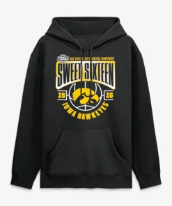 Men’s Black Iowa Hawkeyes 2026 NCAA Basketball Sweet 16 Hoodie