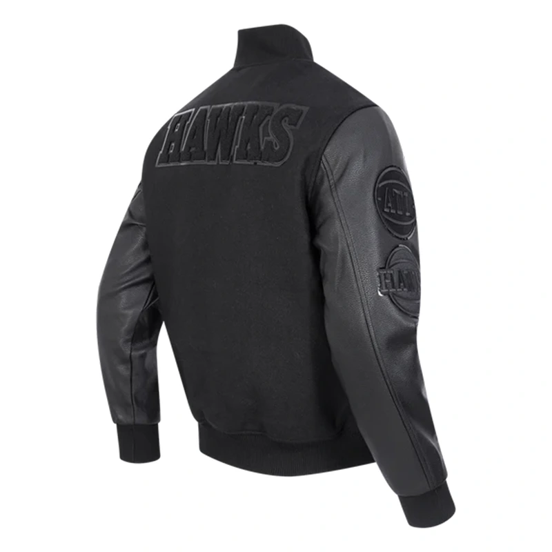 Men’s Black Wool NBA Varsity Jacket - Image 3