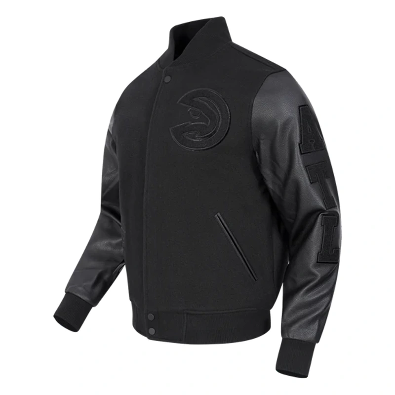 Men’s Black Wool NBA Varsity Jacket - Image 2
