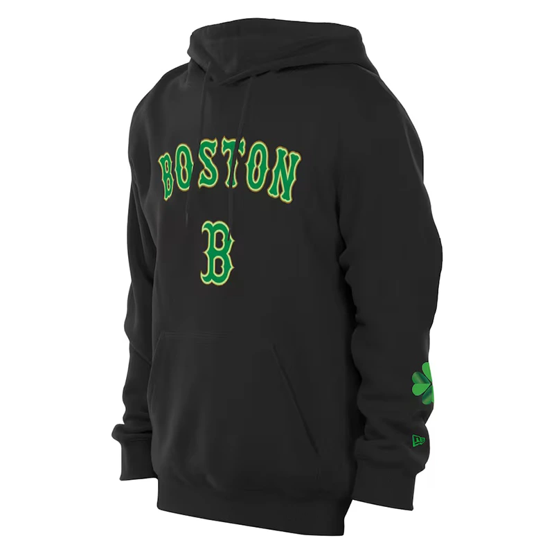 Men’s Boston Red Sox New Era Black 2026 St. Patrick’s Day Fleece Hoodie - Image 2