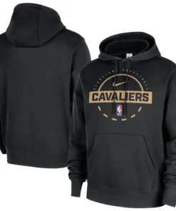 Men’s Cleveland Cavaliers Nike Black 2025/26 Authentic Practice Club Hoodie