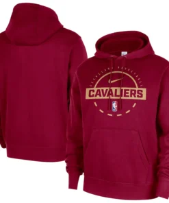 Men’s Cleveland Cavaliers Nike Wine 2025/26 Authentic Practice Club Hoodie