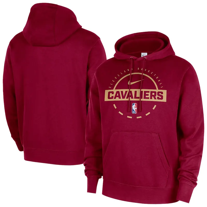 Men’s Cleveland Cavaliers Nike Wine 2025/26 Authentic Practice Club Hoodie