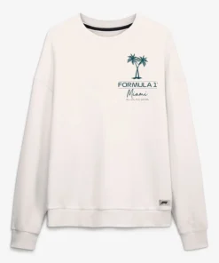 Men’s Fanatics White Formula 1 Miami Grand Prix 2026 Oversized Sweatshirt