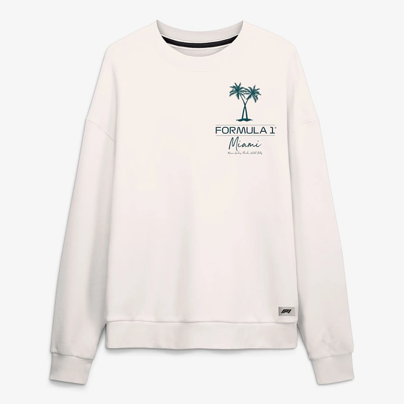 Men’s Fanatics White Formula 1 Miami Grand Prix 2026 Oversized Sweatshirt