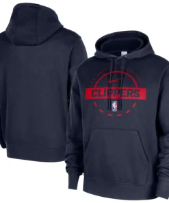 Men’s LA Clippers Nike Navy 2025/26 Authentic Practice Club Hoodie