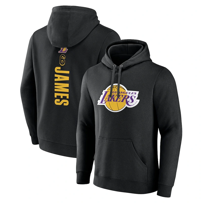 Men’s Los Angeles Lakers Black Playmaker Name & Number Hoodie