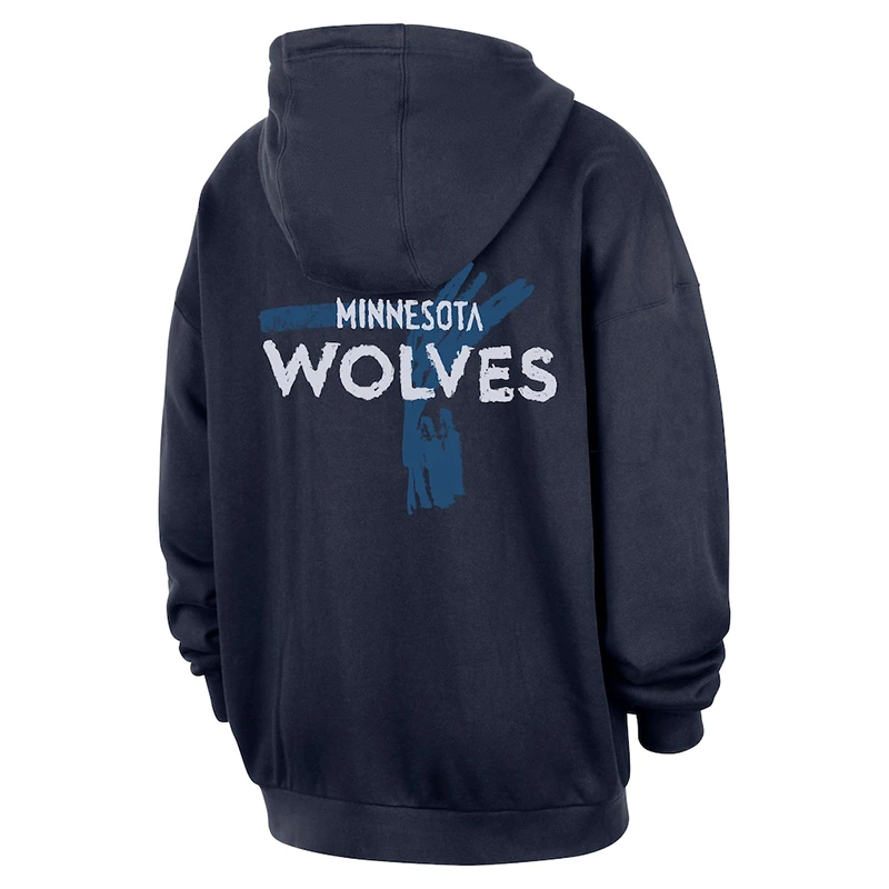 Men’s Minnesota Timberwolves Nike Navy Courtside Club Premium Hoodie - Image 3
