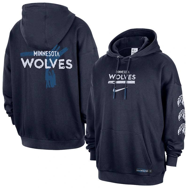 Men’s Minnesota Timberwolves Nike Navy Courtside Club Premium Hoodie
