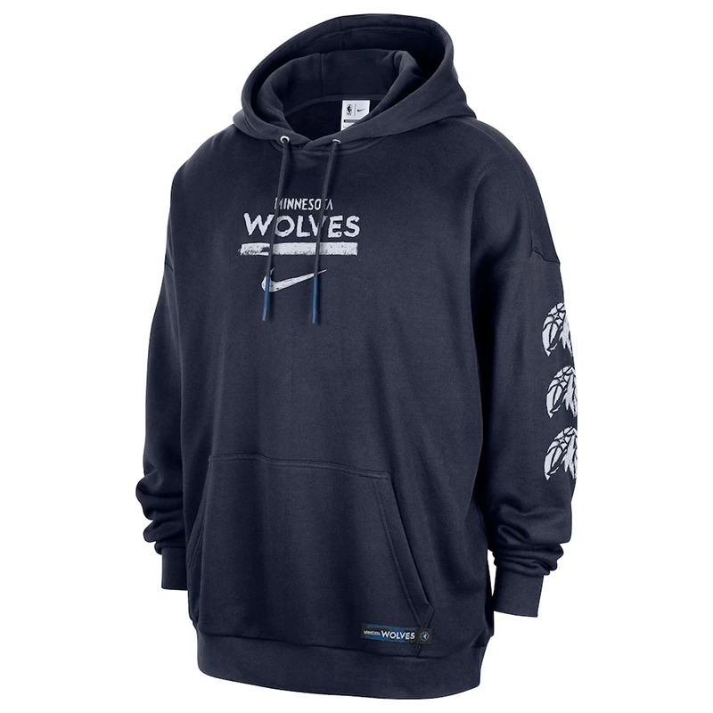 Men’s Minnesota Timberwolves Nike Navy Courtside Club Premium Hoodie - Image 2