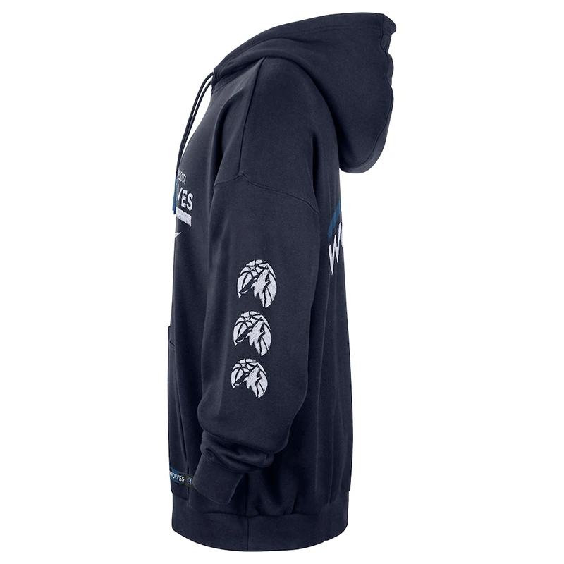 Men’s Minnesota Timberwolves Nike Navy Courtside Club Premium Hoodie - Image 4