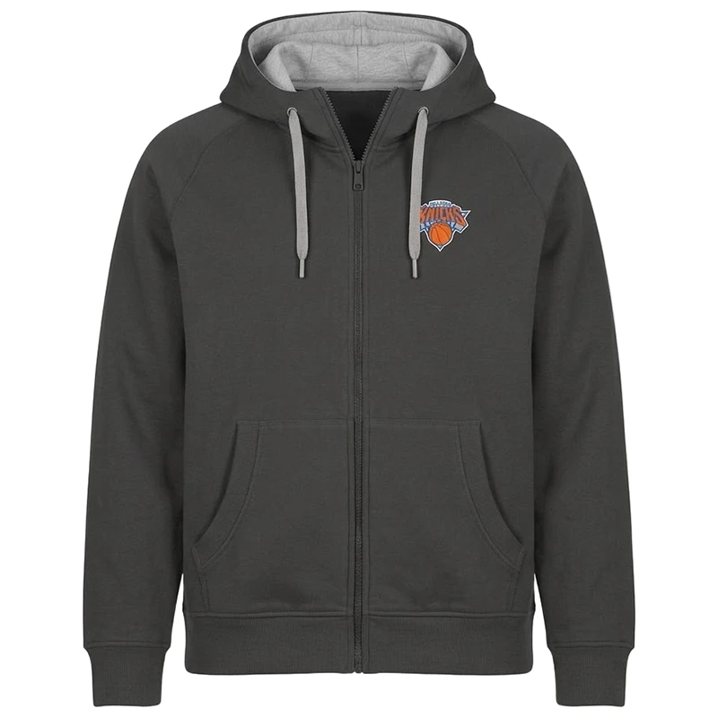 Men’s New York Knicks Antigua Charcoal Logo Victory Full-Zip Hoodie