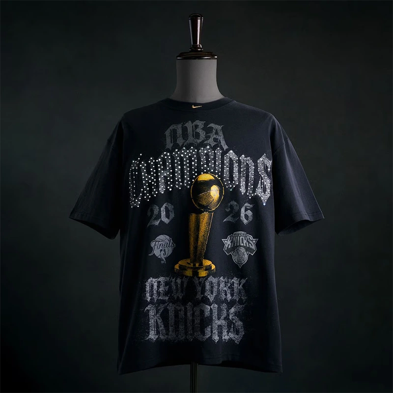 New York Knicks Nike 2026 NBA Finals Champions Authentic Locker Room Limited Edition On Court T-Shirt Gray - Image 11
