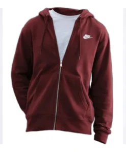 Men’s Nike Club Full-Zip Fleece Maroon Hoodie