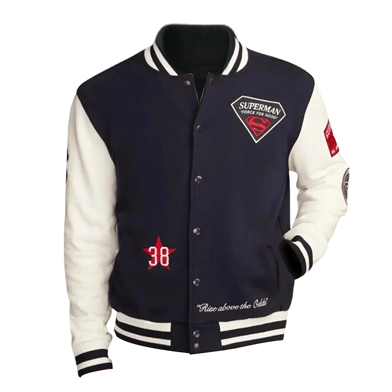 Mens Superman Lucky Varsity Jacket