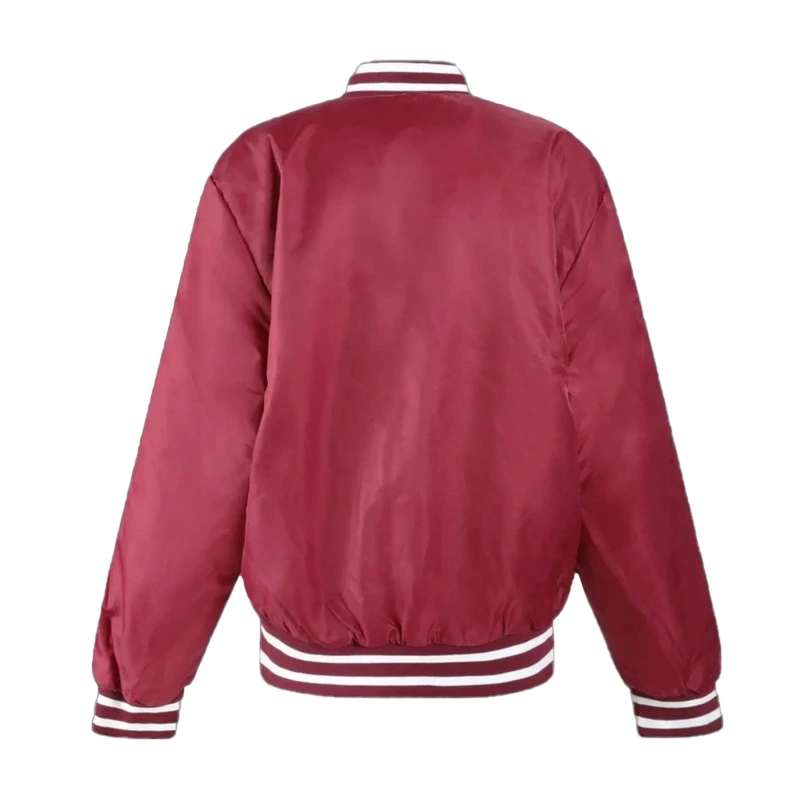 Miami Heat A Game Burgundy Varsity Satin Jacket - Image 2
